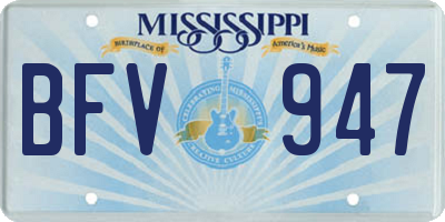 MS license plate BFV947