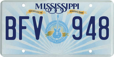 MS license plate BFV948