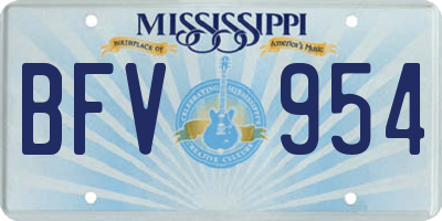 MS license plate BFV954