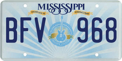 MS license plate BFV968