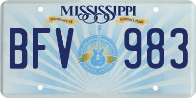 MS license plate BFV983