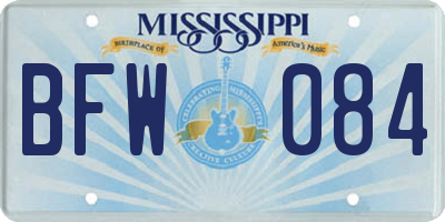 MS license plate BFW084