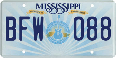 MS license plate BFW088