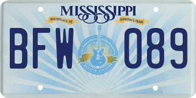 MS license plate BFW089