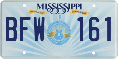 MS license plate BFW161
