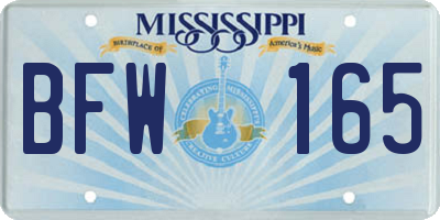 MS license plate BFW165