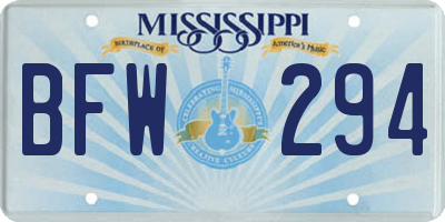 MS license plate BFW294