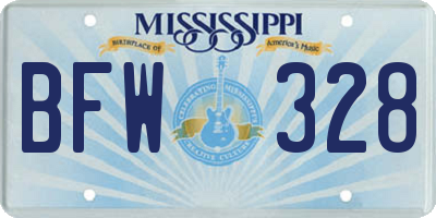 MS license plate BFW328