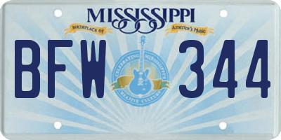 MS license plate BFW344