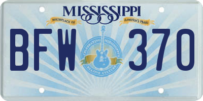 MS license plate BFW370