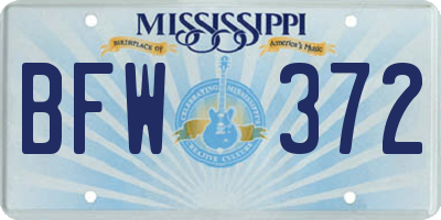 MS license plate BFW372