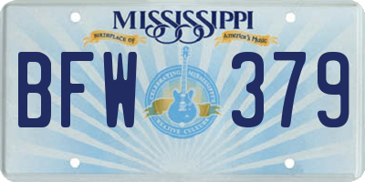 MS license plate BFW379