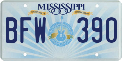 MS license plate BFW390