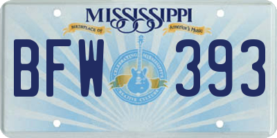 MS license plate BFW393