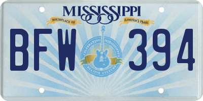 MS license plate BFW394