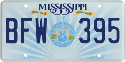 MS license plate BFW395