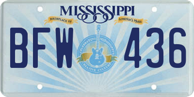 MS license plate BFW436