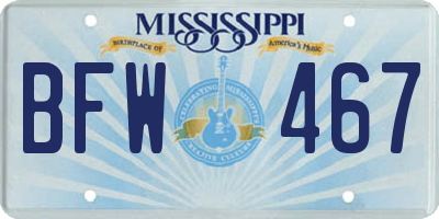 MS license plate BFW467