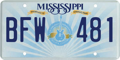 MS license plate BFW481