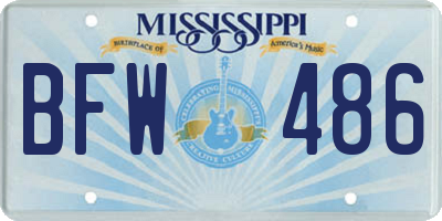 MS license plate BFW486