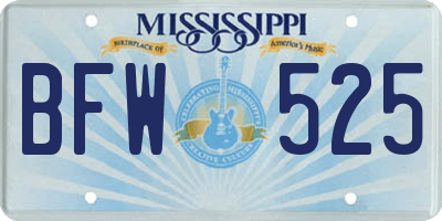 MS license plate BFW525