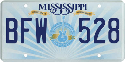 MS license plate BFW528