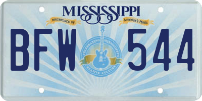 MS license plate BFW544