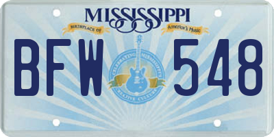 MS license plate BFW548