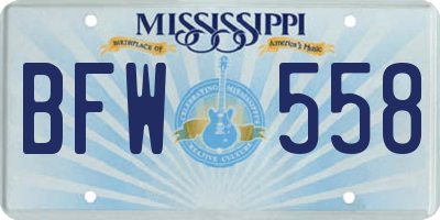 MS license plate BFW558