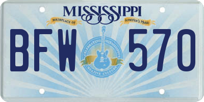 MS license plate BFW570
