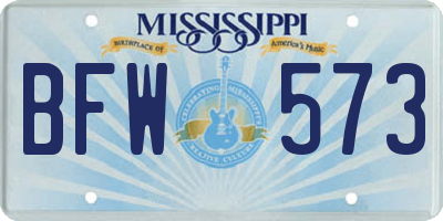 MS license plate BFW573