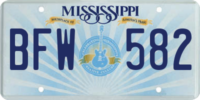 MS license plate BFW582