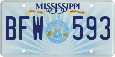 MS license plate BFW593