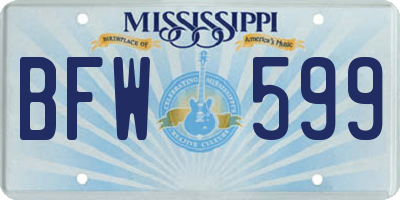 MS license plate BFW599