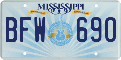 MS license plate BFW690