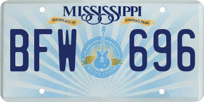 MS license plate BFW696
