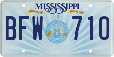 MS license plate BFW710