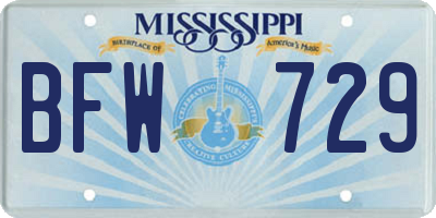 MS license plate BFW729