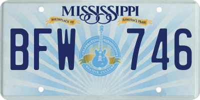 MS license plate BFW746