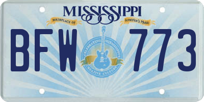 MS license plate BFW773