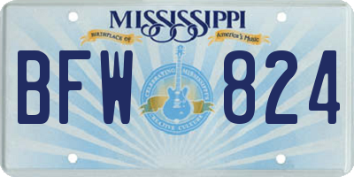 MS license plate BFW824