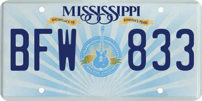 MS license plate BFW833