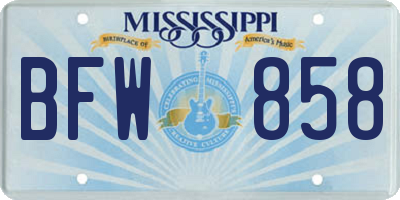 MS license plate BFW858