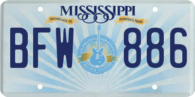 MS license plate BFW886