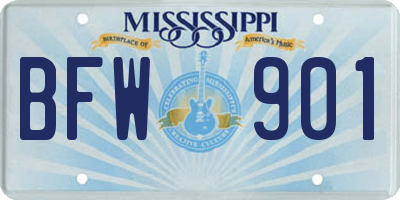 MS license plate BFW901