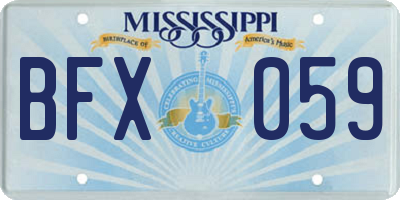 MS license plate BFX059