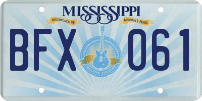 MS license plate BFX061