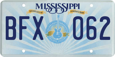 MS license plate BFX062