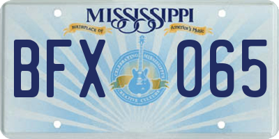 MS license plate BFX065