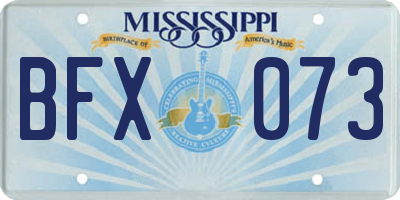 MS license plate BFX073